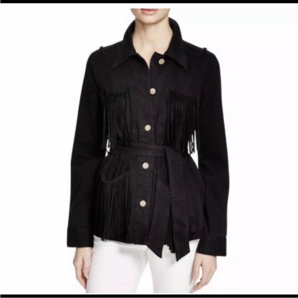 McGuire Black Denim Can’t Buy My Love Fringe Western Jacket Size XS - Picture 2 of 14